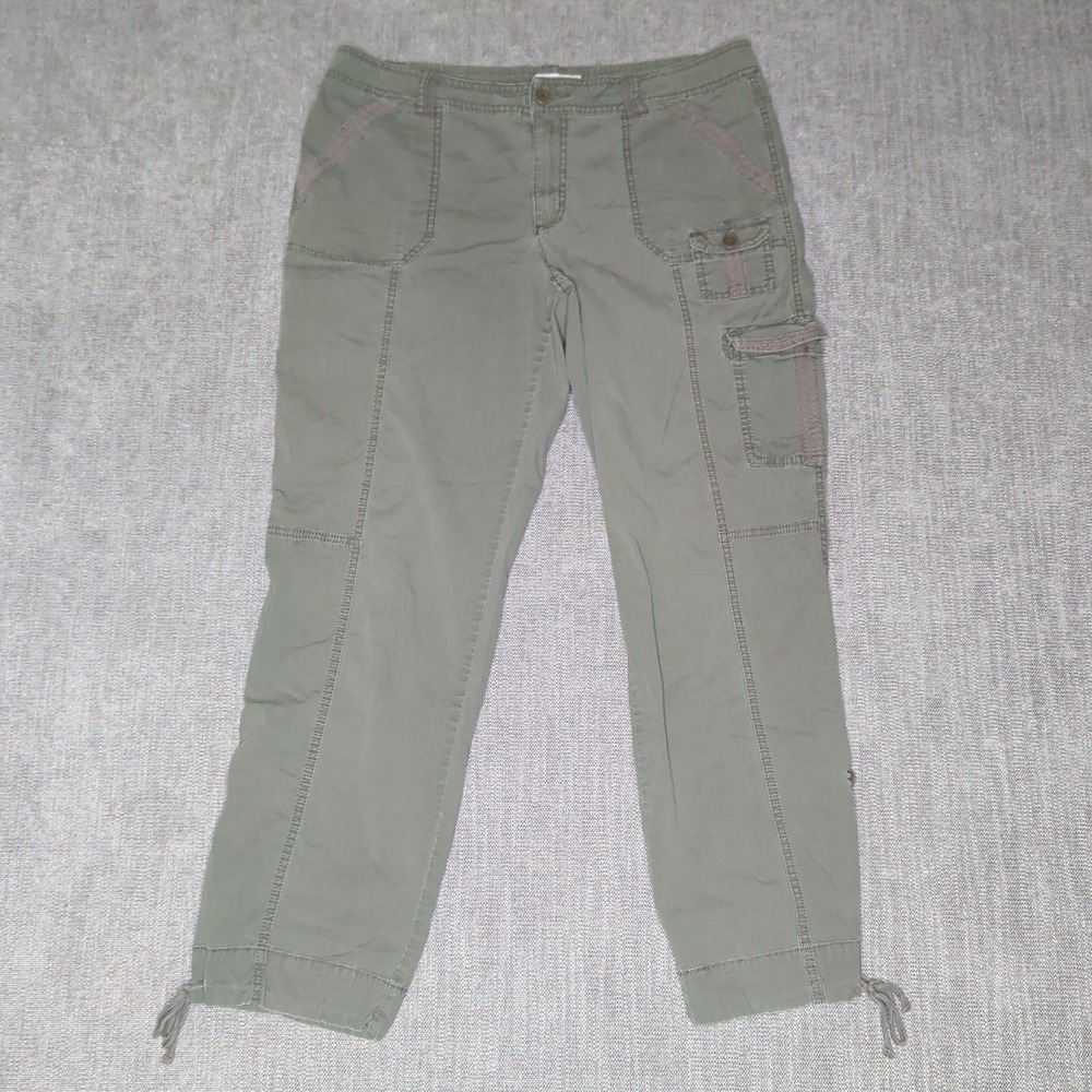 Westport 1962 Womens Olive Green Cargo Pants Size 14 Stretch Utility Drawstring